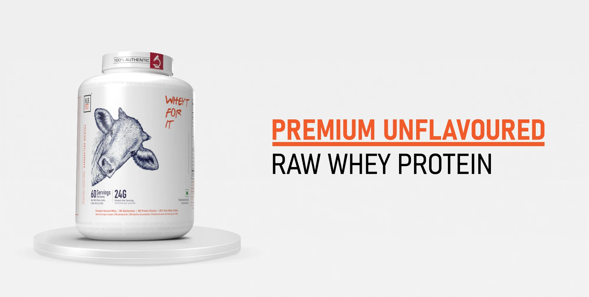 Premium Unflavoured Raw Whey Protein