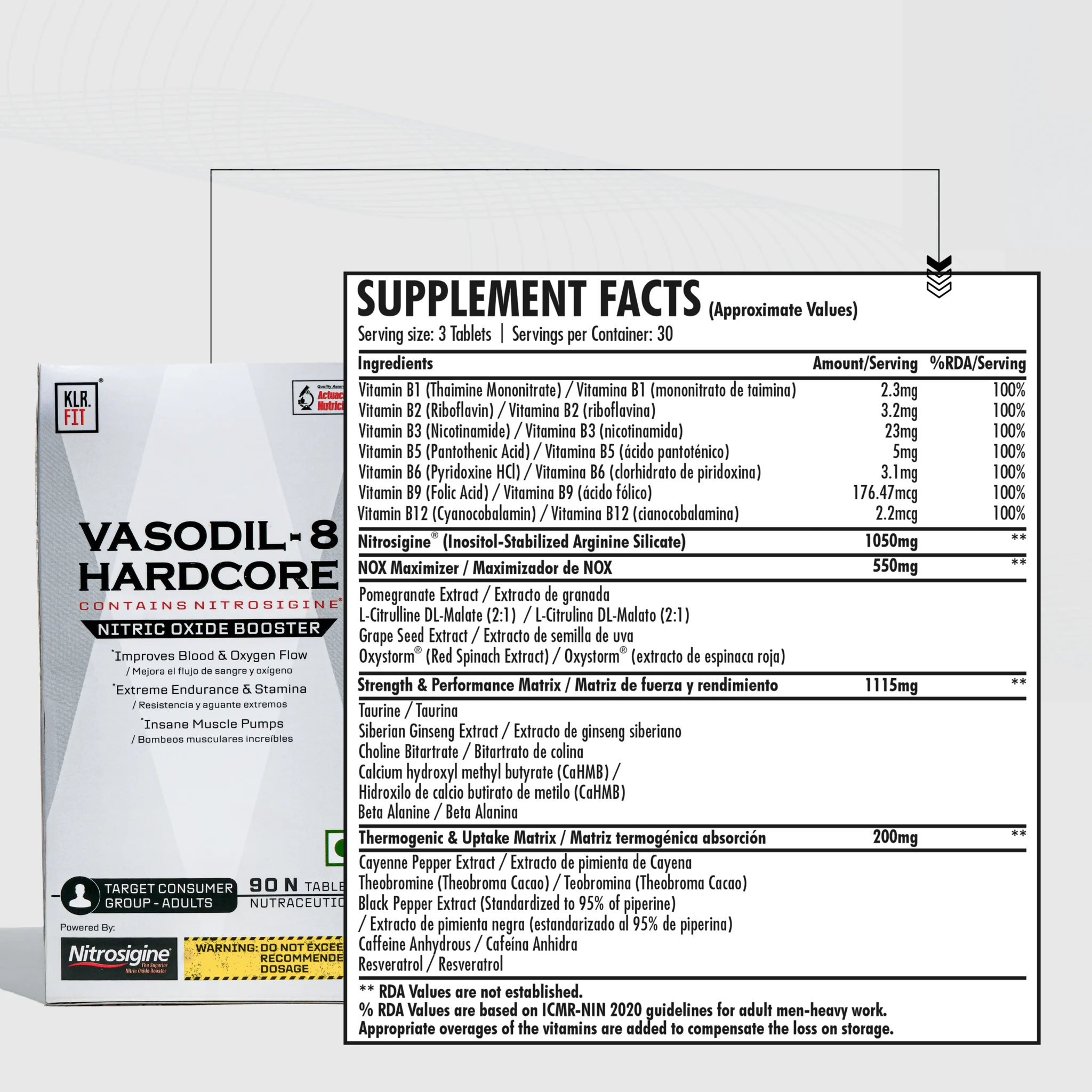 Vasodil-8 | Nitric Oxide Booster | vasodilators | pump and performance